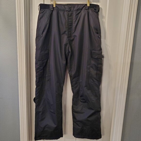 Swiss Tech Men's Black Water Resistant Double Cargo Snow Pants Large (36/38) - Picture 3 of 11
